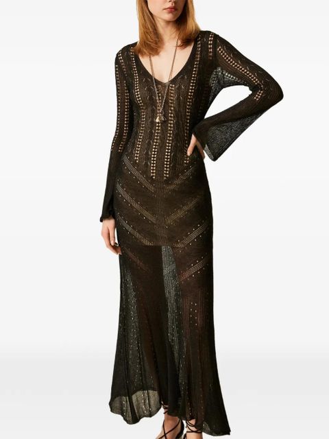 TWINSET lurex-detail maxi dress - Black