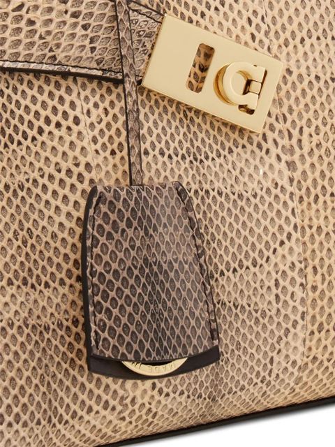 Ferragamo Hug snakeskin tote bag - Neutrals