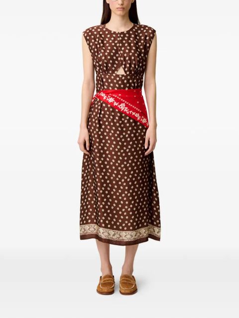 Claudie Pierlot floral-print midi dress - Brown - zdjęcie produktu nr 2