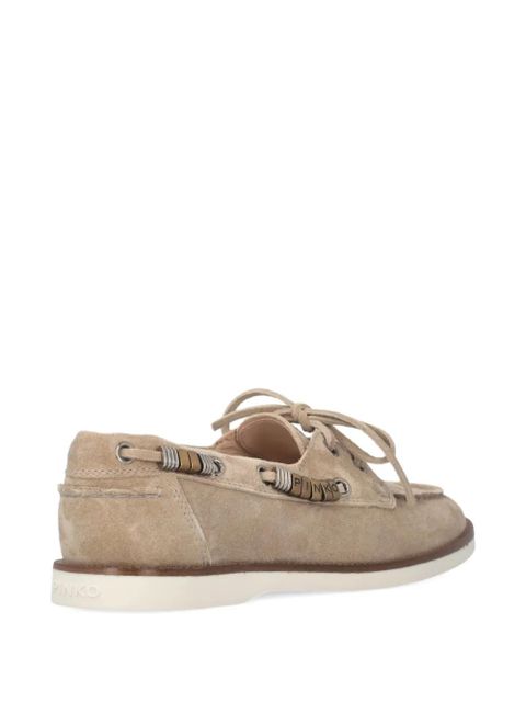 PINKO suede lace-up loafers - Neutrals
