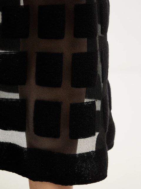 Liviana Conti spódnica wełniana kolor czarny midi rozkloszowana L5WA78