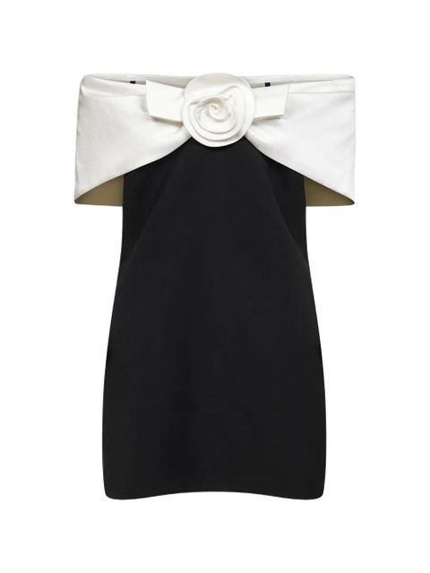 Self-Portrait flower-detail mini dress - Black - zdjęcie produktu nr 1