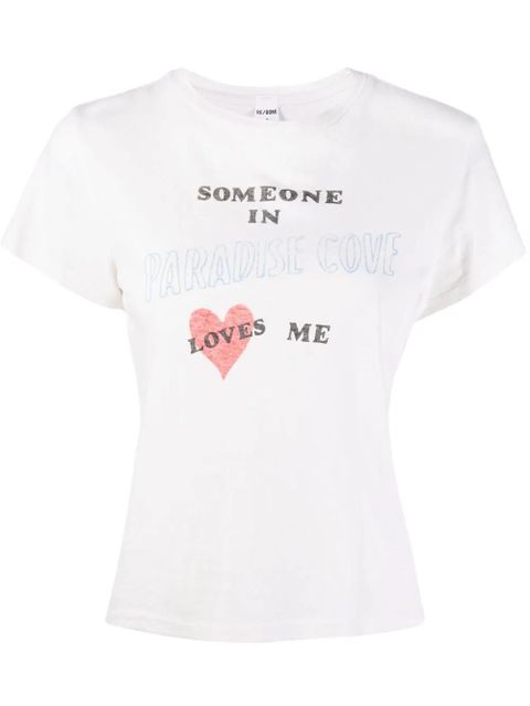RE/DONE slogan-print cotton T-shirt - White - zdjęcie produktu nr 1