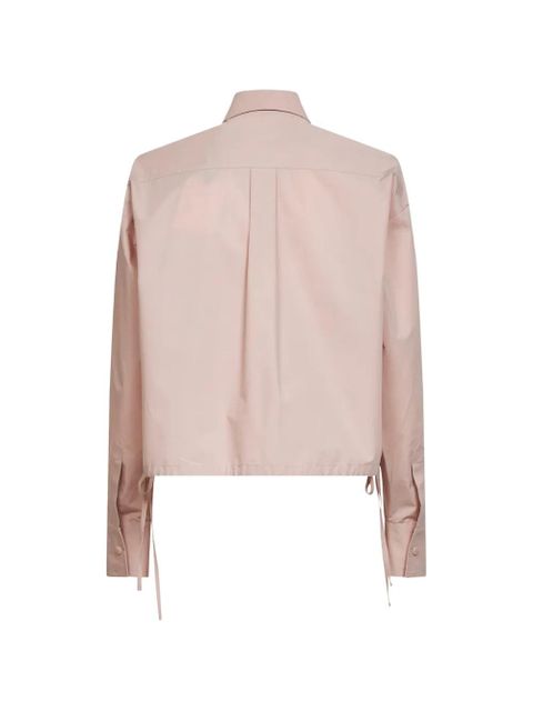 Moncler drawstring-hem logo-patch shirt - Pink - zdjęcie produktu nr 2