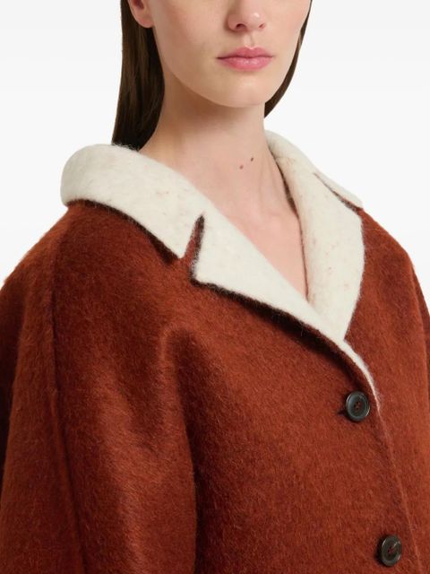 Marni contrast-lapel flared-sleeves jacket - Brown