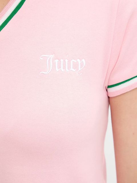 Juicy Couture polo SHRUNKEN POLO TEE damski kolor różowy JCWCT225355