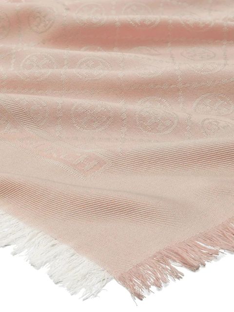 Tory Burch T-monogram jacquard scarf - Pink - zdjęcie produktu nr 2