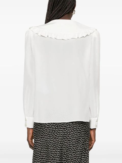 Alessandra Rich Peter Pan-collar silk blouse - White