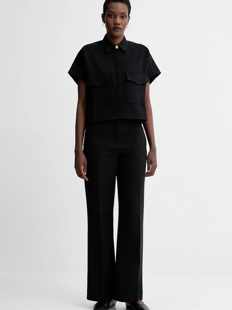 Sessun spodnie damskie kolor czarny proste high waist 25207029