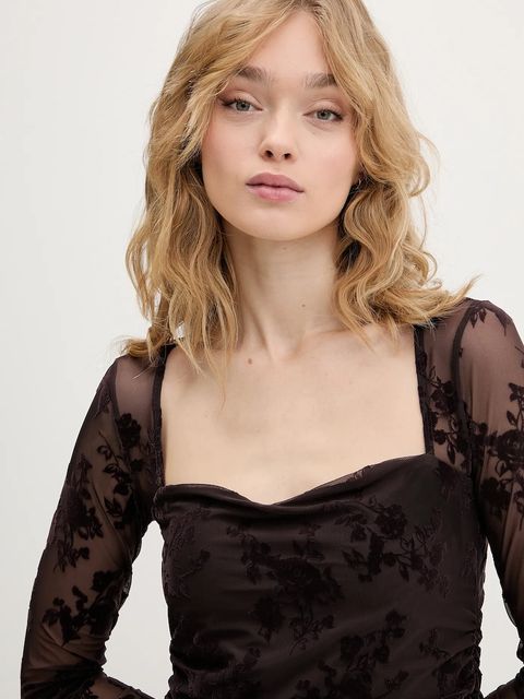 Abercrombie & Fitch sukienka kolor bordowy mini dopasowana KI159-6339-404