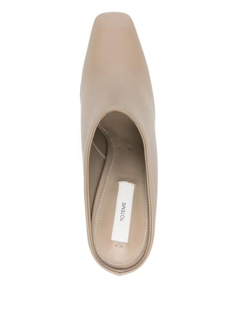 TOTEME 85mm square toe bar mules - Neutrals