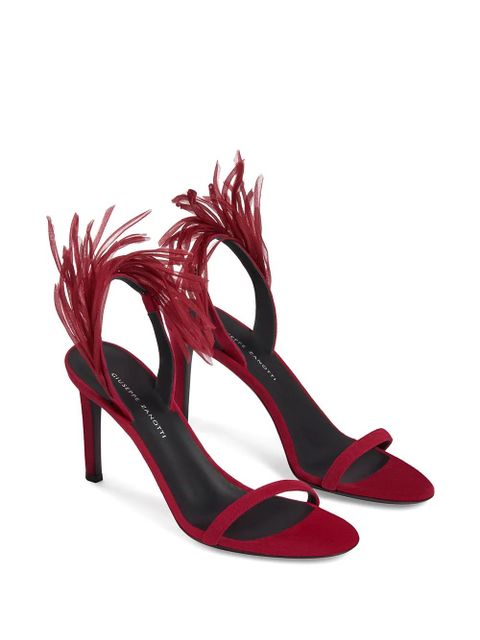 Giuseppe Zanotti Fenice Crazyhorse-embellished 85mm sandals - Red