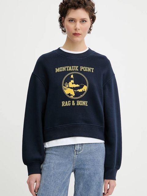 Rag & Bone bluza damska kolor granatowy z nadrukiem WCC25PH021V121 - zdjęcie produktu nr 1