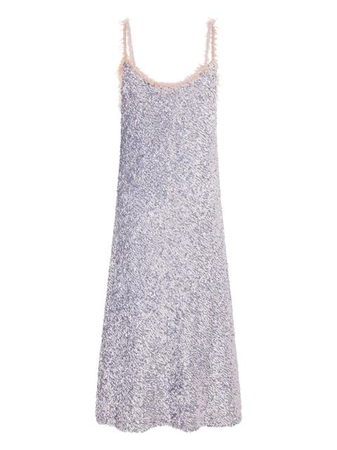 Rabanne sequin-embellished slip midi dress - Silver - zdjęcie produktu nr 1