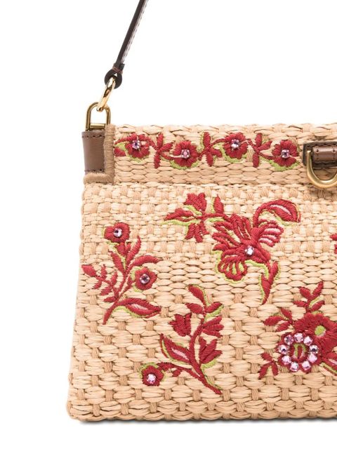 ETRO floral-embroidered clutch bag - Neutrals
