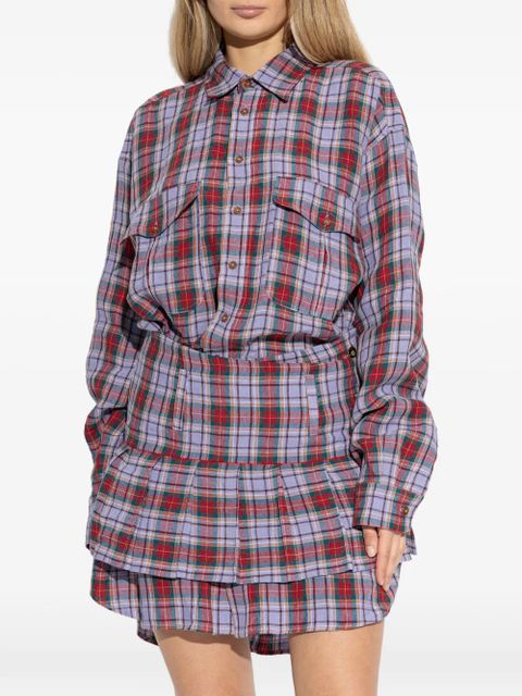 Vivienne Westwood checked buttoned mini dress - Purple