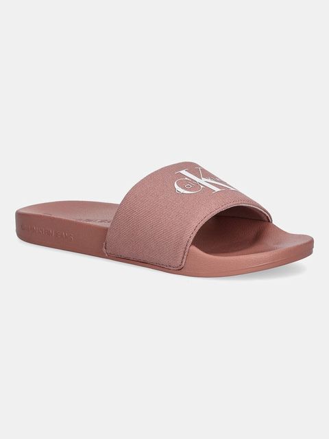 Calvin Klein Jeans klapki SLIDE MONOGRAM WN LOGO CK damskie kolor różowy YW0YW01967 - zdjęcie produktu nr 1