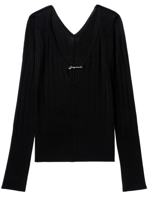 Jacquemus Le Haut Pralu ribbed jumper - Black - zdjęcie produktu nr 1
