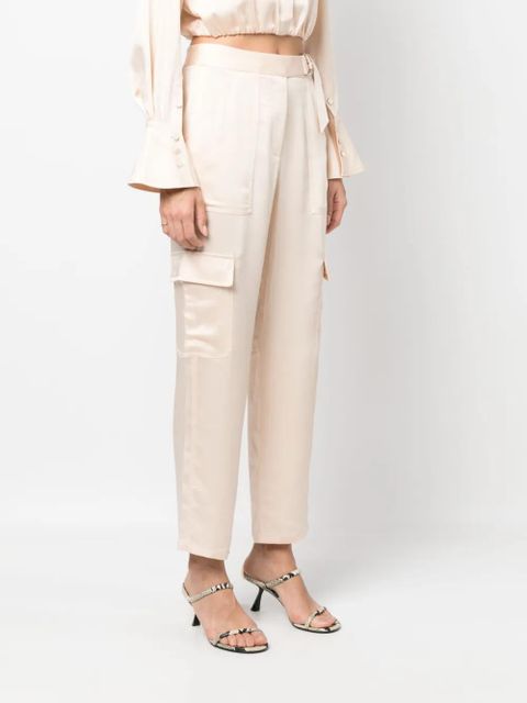 Simkhai satin-finish cropped trousers - Neutrals
