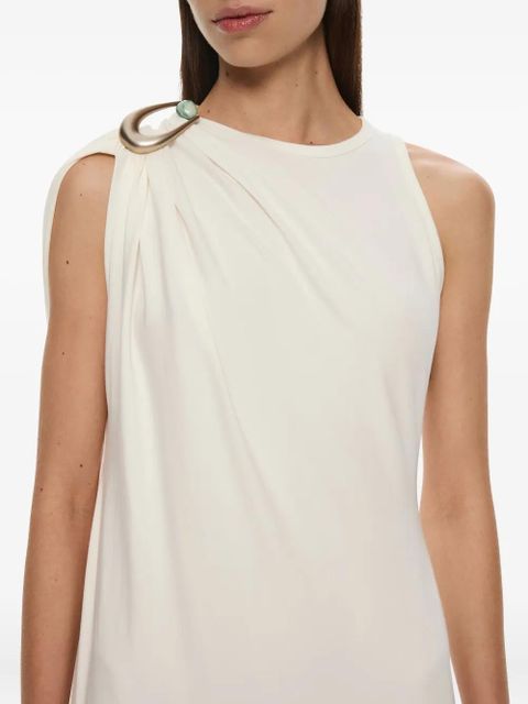 Christopher Esber stone-pin column maxi dress - White