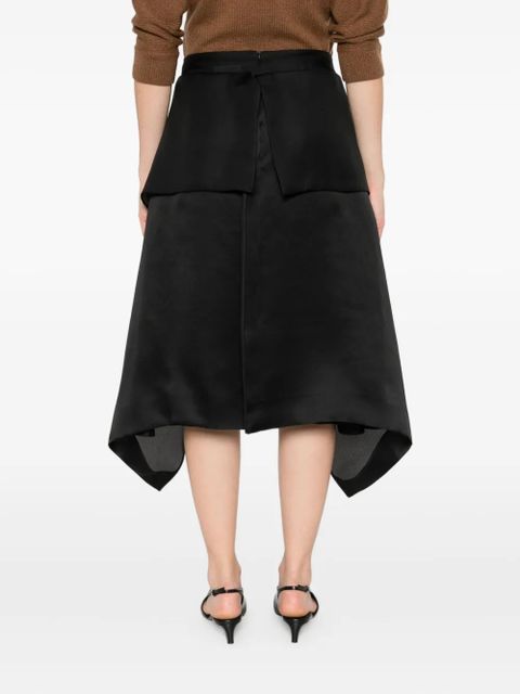 KHAITE Nina ruffled silk skirt - Black