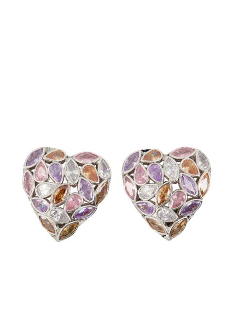 Self-Portrait heart-shaped earrings - Silver