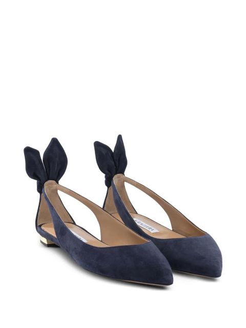 Aquazzura Bow tie ballet" bellet flats - Blue - zdjęcie produktu nr 2