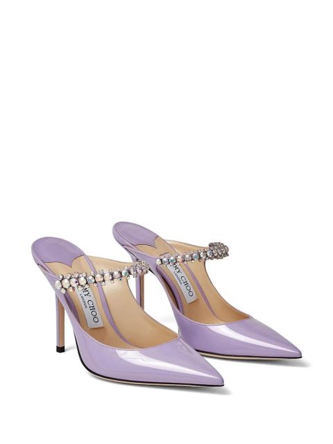 Jimmy Choo Bing 100mm crystal-embellished mules - Purple - zdjęcie produktu nr 2