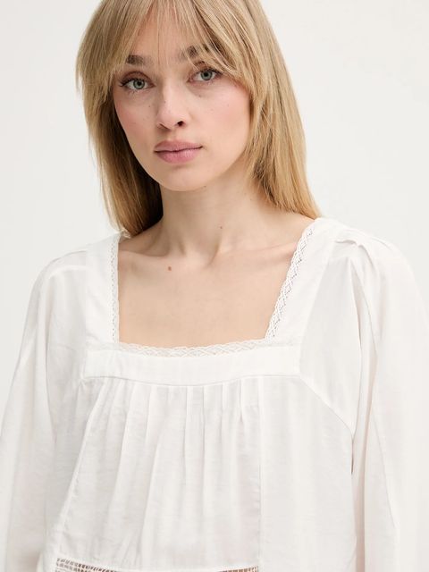 MUNTHE bluzka UROSE damska kolor biały gładka 255101825521