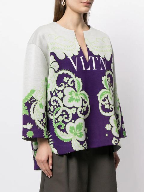 Valentino Garavani VLTN floral-print sweatshirt - Purple