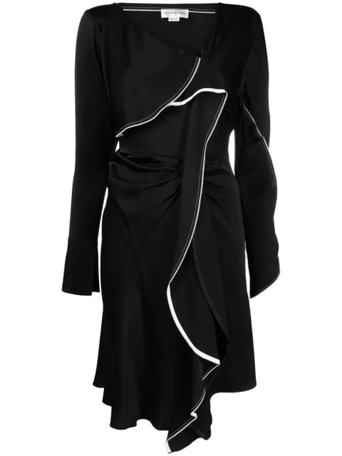 Victoria Beckham asymmetric draped midi dress - Black - zdjęcie produktu nr 1