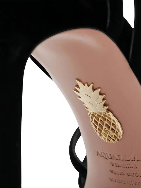 Aquazzura 105mm Wild Dream velvet sandals - Black - zdjęcie produktu nr 2