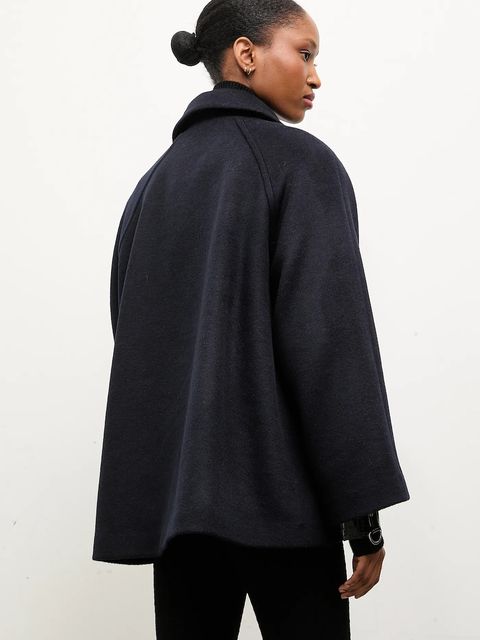 Answear.LAB płaszcz wełniany kolor granatowy - zdjęcie produktu nr 2