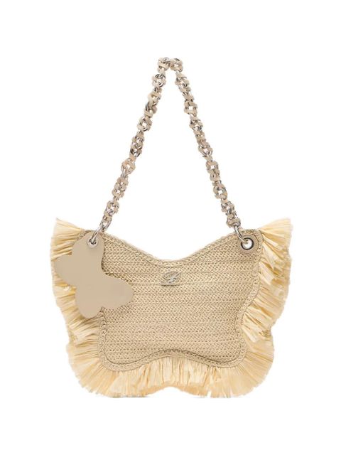 Blumarine Butterfly raffia shoulder bag - Neutrals - zdjęcie produktu nr 1
