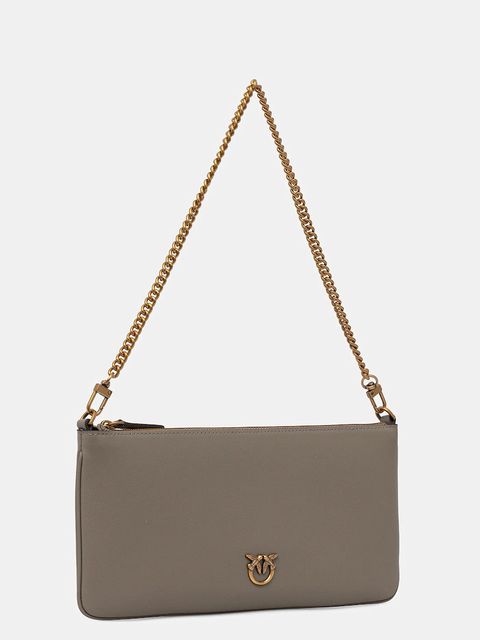 Pinko torebka skórzana kolor szary 102747 A0F1 - zdjęcie produktu nr 2