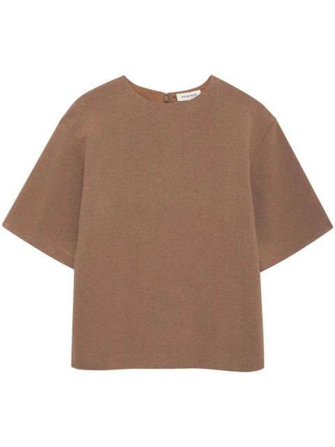 ANINE BING Maddie crepe blouse - Brown - zdjęcie produktu nr 1