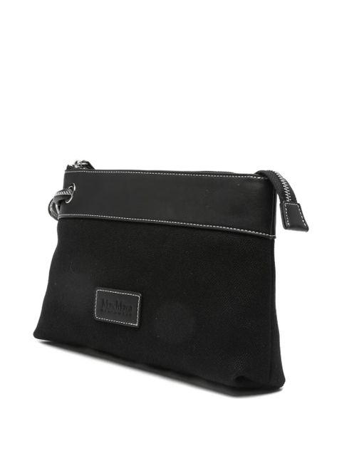 Max Mara logo-patch clutch bag - Black