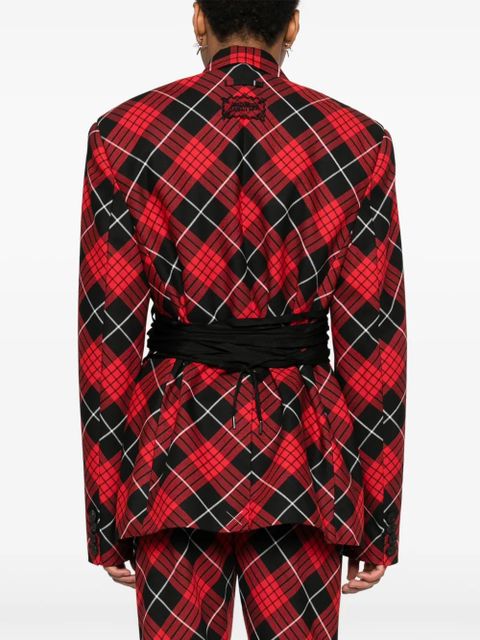 Jean Paul Gaultier plaid-check blazer - Red