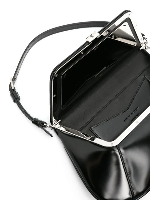 Amina Muaddi Ami patent leather shoulder bag - Black