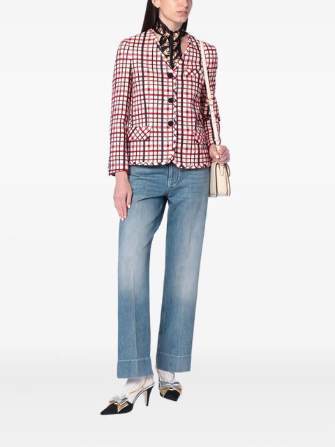 Valentino Garavani checked-pattern jacket - White