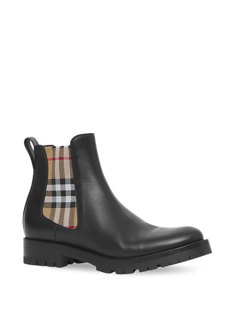Burberry Chelsea check-panel boots - Black - zdjęcie produktu nr 2