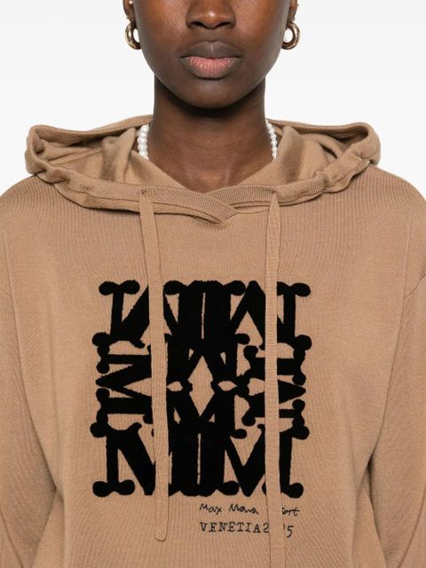 Max Mara flocked-logo hoodie - Brown