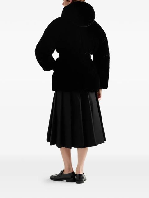 Prada velvet puffer jacket - Black