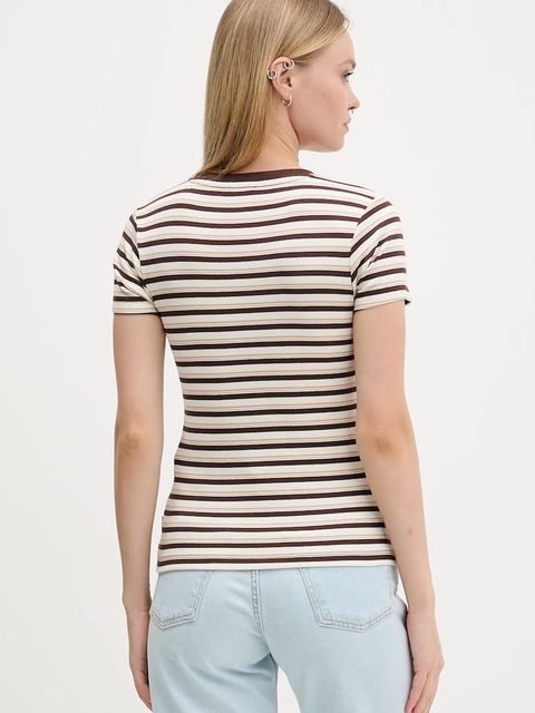 Guess Jeans t-shirt damski kolor beżowy W5BP52 KA0H1