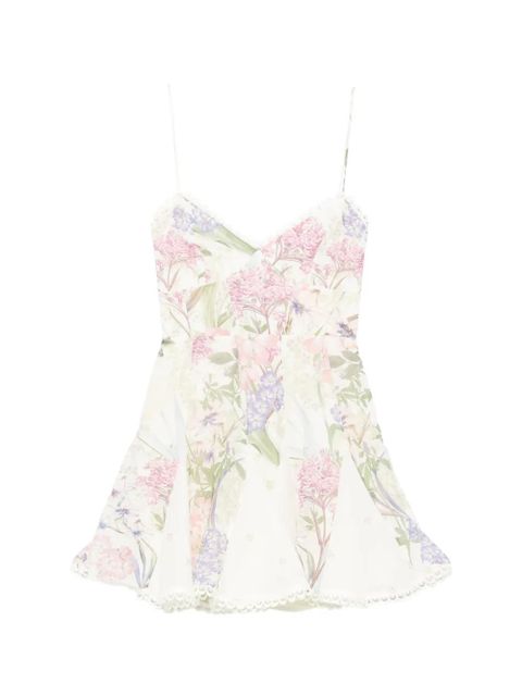 Charo Ruiz Ibiza Marlene floral-print lace mini dress - White - zdjęcie produktu nr 1