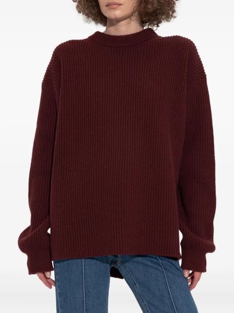 Jil Sander ribbed wool sweater - Red