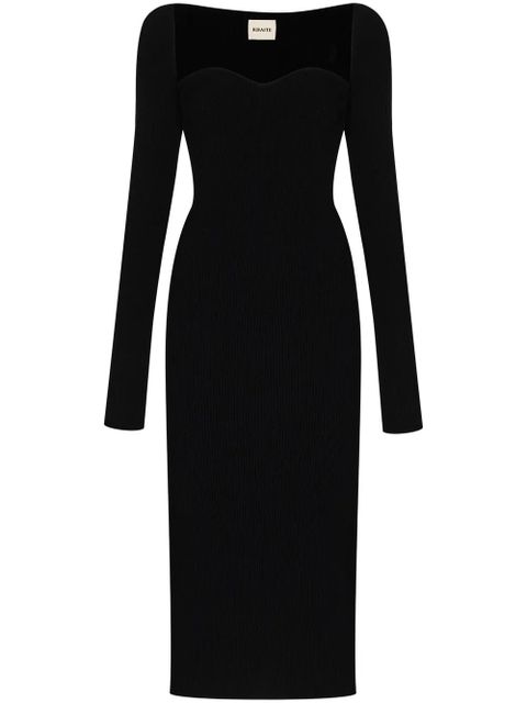 KHAITE Beth ribbed-knit dress - Black