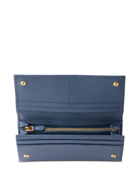 Prada large Saffiano leather wallet - Blue