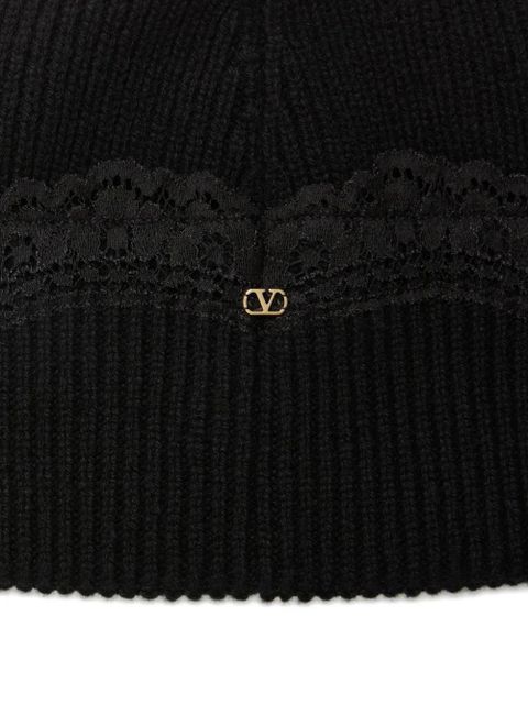 Valentino Garavani Vlogo Signature lace beanie - Black