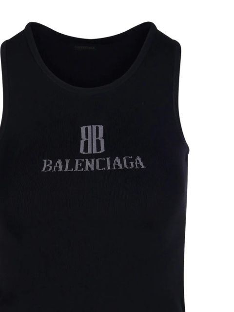 Balenciaga logo-print tank top - Black